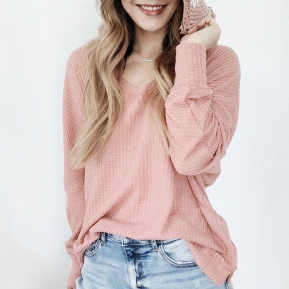 Dash of Pink Tops - ‘Love Me More’ Waffle Knit
